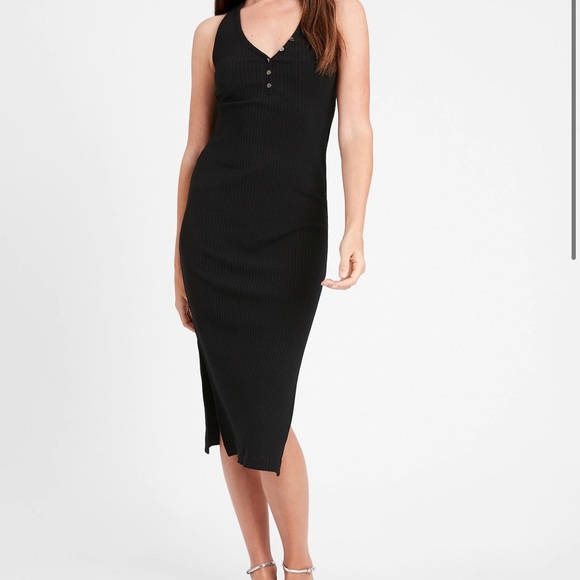 NWT SOLD OUT! Banana Republic Black Maxi Henley S - Picture 1 of 3